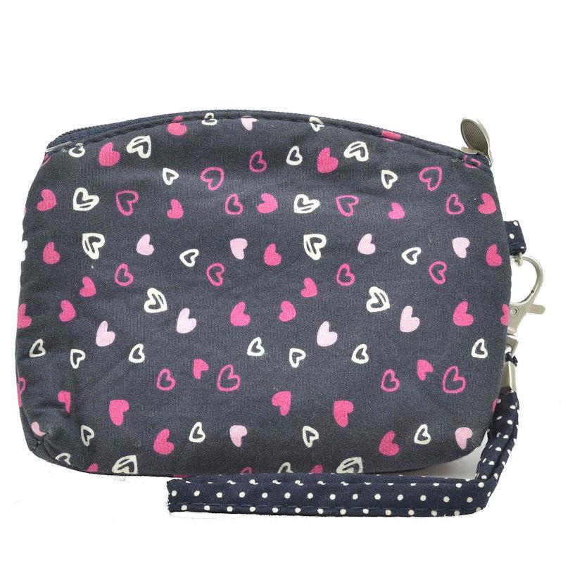 Handtasche Patchwork Kosmetiktasche Geldbörse navy Herz